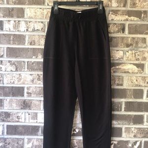 Black full length high waisted joggers